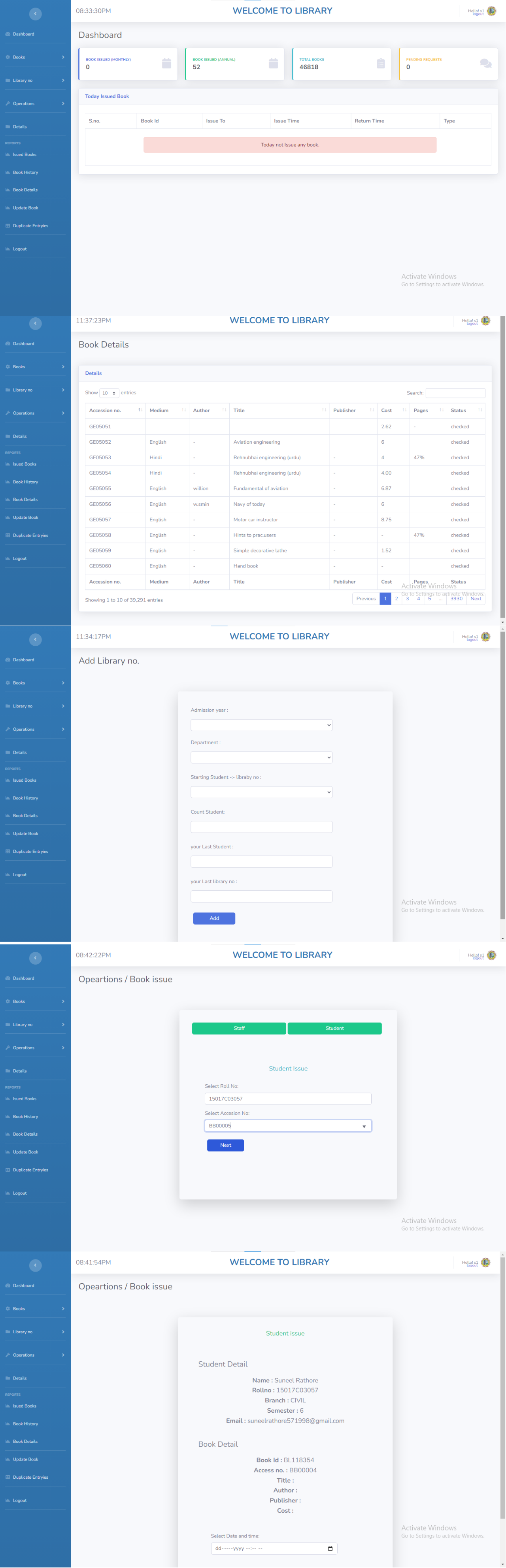 Automation for Library Management